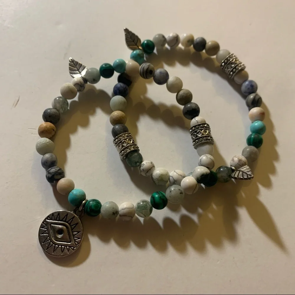 5 for 20 set of 2 boho beaded sewing eye bracelets - Picture 7 of 7